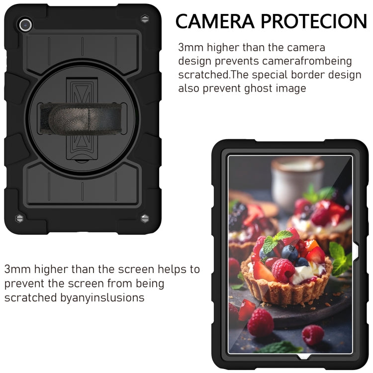 For Samsung Galaxy Tab A9+ Silicone Hybrid PC Shockproof Tablet Case with Shoulder Strap(Black) - Galaxy Tab A9+ by PMC Jewellery | Online Shopping South Africa | PMC Jewellery