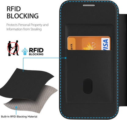 For iPhone 15 MagSafe RFID Blocking Adsorption Flip Leather Phone Case(Blue) - iPhone 15 Cases by PMC Jewellery | Online Shopping South Africa | PMC Jewellery