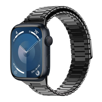 For Apple Watch Series 9 41mm Bamboo Magnetic Stainless Steel Metal Watch Strap(Black) - Watch Bands by PMC Jewellery | Online Shopping South Africa | PMC Jewellery