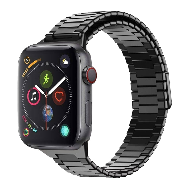 For Apple Watch Series 4 40mm Bamboo Magnetic Stainless Steel Metal Watch Strap(Black) - Watch Bands by PMC Jewellery | Online Shopping South Africa | PMC Jewellery