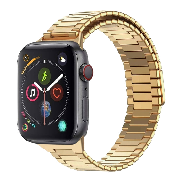 For Apple Watch Series 4 40mm Bamboo Magnetic Stainless Steel Metal Watch Strap(Gold) - Watch Bands by PMC Jewellery | Online Shopping South Africa | PMC Jewellery