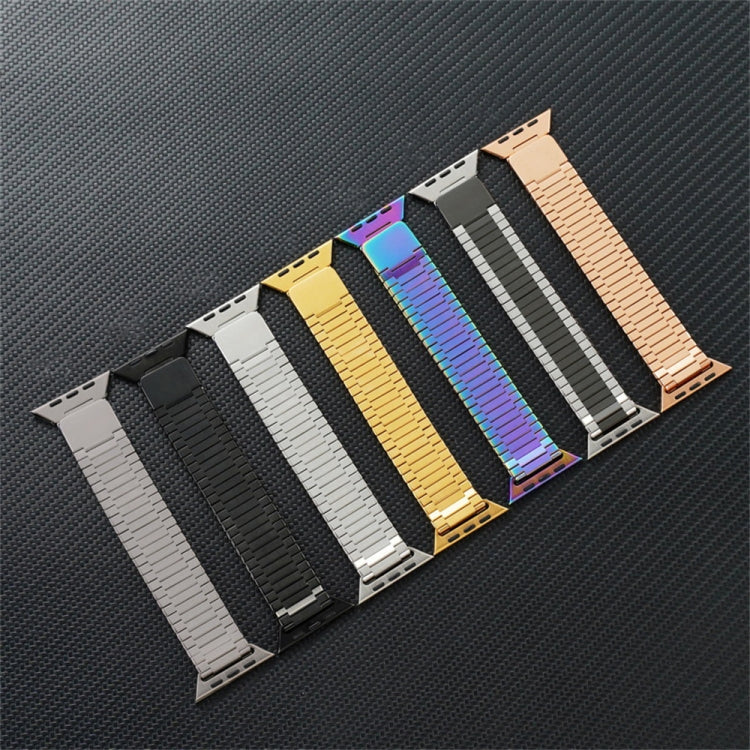 For Apple Watch Series 8 45mm Bamboo Magnetic Stainless Steel Metal Watch Strap(Silver Black) - Watch Bands by PMC Jewellery | Online Shopping South Africa | PMC Jewellery