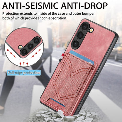 For Samsung Galaxy S25+ 5G Denim Texture Leather Skin Phone Case with Card Slot(Pink) - Galaxy S25+ 5G Cases by PMC Jewellery | Online Shopping South Africa | PMC Jewellery | Buy Now Pay Later Mobicred