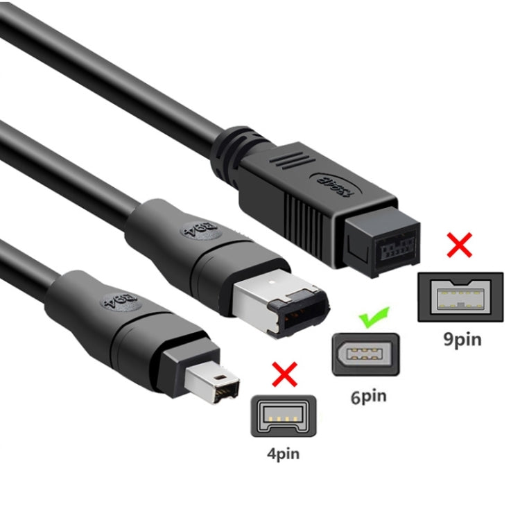 JUNSUNMAY Firewire IEEE 1394 6 Pin Male to USB 2.0 Male Adaptor Convertor Cable Cord, Length:3m - USB Cable by JUNSUNMAY | Online Shopping South Africa | PMC Jewellery | Buy Now Pay Later Mobicred