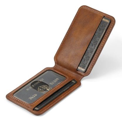 For iPhone 12  Suteni H15 MagSafe Oil Eax Leather Detachable Wallet Back Phone Case(Brown) - iPhone 12 / 12 Pro Cases by Suteni | Online Shopping South Africa | PMC Jewellery | Buy Now Pay Later Mobicred