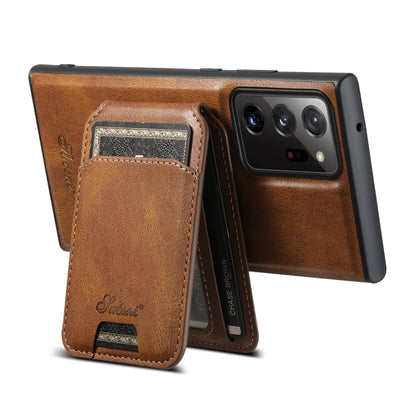 For Samsung Galaxy Note20 Ultra 5G Suteni H15  Oil Eax Leather Detachable Wallet Back Phone Case(Brown) - Galaxy Note20 Ultra Cases by Suteni | Online Shopping South Africa | PMC Jewellery | Buy Now Pay Later Mobicred