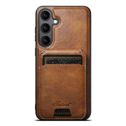 For Samsung Galaxy S25 5G Suteni H15  Oil Eax Leather Detachable Wallet Back Phone Case(Brown) - Galaxy S25 5G Cases by Suteni | Online Shopping South Africa | PMC Jewellery | Buy Now Pay Later Mobicred