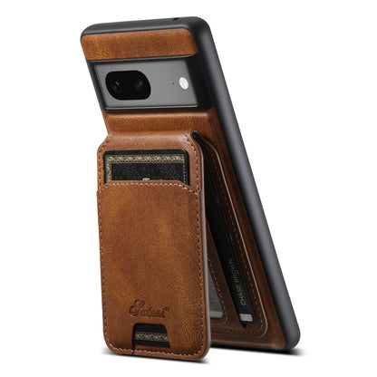 For Google Pixel 8 Suteni H15 Oil Eax Leather Detachable Wallet Back Phone Case(Brown) - Google Cases by Suteni | Online Shopping South Africa | PMC Jewellery | Buy Now Pay Later Mobicred