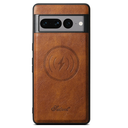 For Google Pixel 8a Suteni H15 Oil Eax Leather Detachable Wallet Back Phone Case(Brown) - Google Cases by Suteni | Online Shopping South Africa | PMC Jewellery | Buy Now Pay Later Mobicred