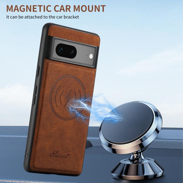 For Google Pixel 8 Pro Suteni H16 Litchi Texture Leather Detachable Wallet Back Phone Case(Khaki) - Google Cases by Suteni | Online Shopping South Africa | PMC TechLife | Buy Now Pay Later Mobicred