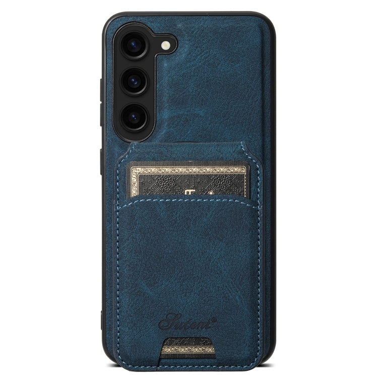 For Samsung Galaxy S24 5G Suteni H16 Litchi Texture Leather Detachable Wallet Back Phone Case(Blue) - Galaxy S24 5G Cases by Suteni | Online Shopping South Africa | PMC Jewellery | Buy Now Pay Later Mobicred