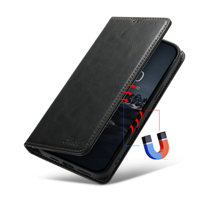 For iPhone 16 Suteni J02 Oil Wax Wallet Leather Phone Case(Black) - iPhone 16 Cases by Suteni | Online Shopping South Africa | PMC Jewellery | Buy Now Pay Later Mobicred