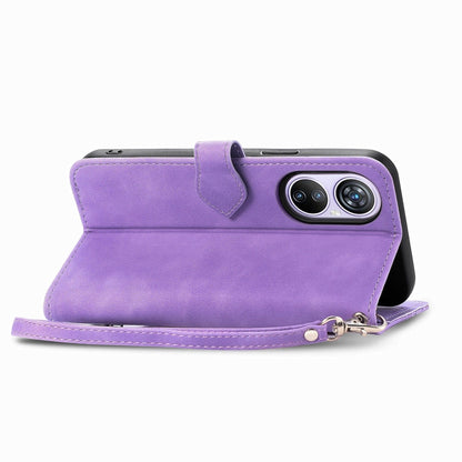 For Blackview A200 Pro Embossed Flower Zipper Leather Phone Case(Purple) - More Brand by PMC Jewellery | Online Shopping South Africa | PMC Jewellery