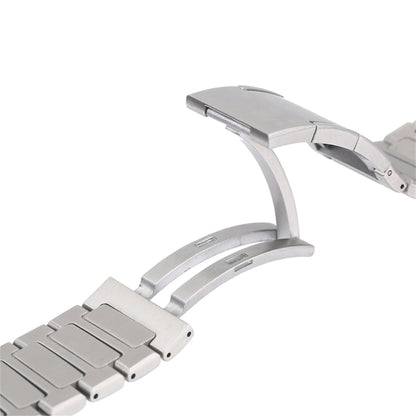 For Apple Watch Series 4 40mm Stainless Steel H-Shaped Fold Buckle Watch Band(Silver) - Watch Bands by PMC Jewellery | Online Shopping South Africa | PMC Jewellery