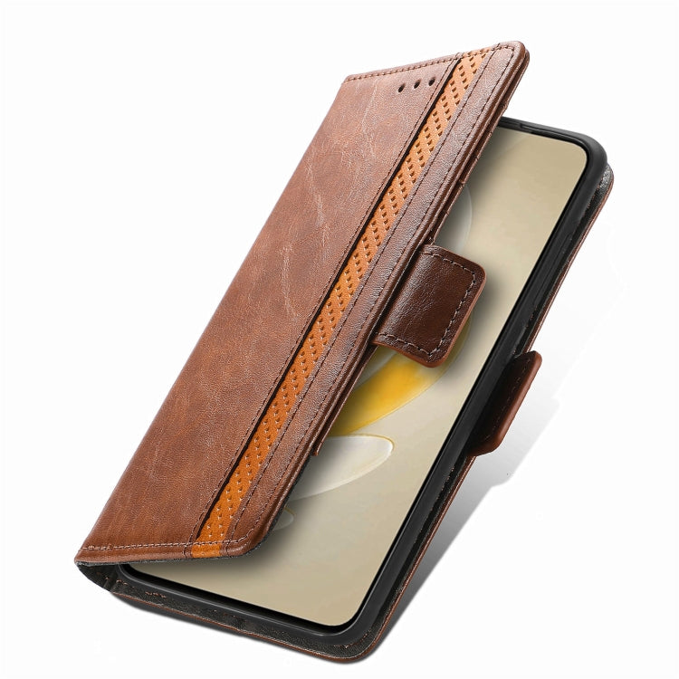 For vivo X100 CaseNeo Splicing Dual Magnetic Buckle Leather Phone Case(Brown) - X100 Cases by imak | Online Shopping South Africa | PMC Jewellery | Buy Now Pay Later Mobicred