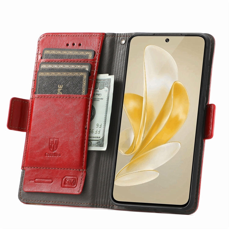 For vivo X100 CaseNeo Splicing Dual Magnetic Buckle Leather Phone Case(Red) - X100 Cases by imak | Online Shopping South Africa | PMC Jewellery | Buy Now Pay Later Mobicred