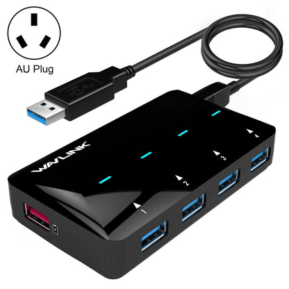 WAVLINK WL-UH3042P1 2.4A Fast Charging Adapter for Keyboard Mouse 4-Port USB3.0 HUB(AU Plug) - USB 3.0 HUB by WAVLINK | Online Shopping South Africa | PMC Jewellery | Buy Now Pay Later Mobicred