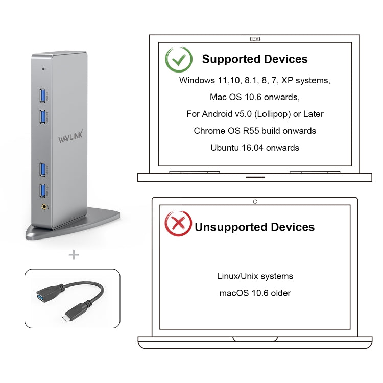 WAVLINK WL-UG39DK7 USB3.0 Hub Adapter Multi-Screen Graphics Card Universal Docking Station, Plug:UK Plug - USB HUB by WAVLINK | Online Shopping South Africa | PMC Jewellery | Buy Now Pay Later Mobicred