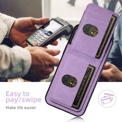 For iPhone 16 Pro Suteni H03 Litchi Leather Card Bag Stand Back Phone Case(Purple) - iPhone 16 Pro Cases by Suteni | Online Shopping South Africa | PMC Jewellery | Buy Now Pay Later Mobicred