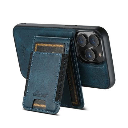 For iPhone 13 Pro Max Suteni H17 Oil Eax Leather MagSafe Detachable Wallet Phone Case(Blue) - iPhone 13 Pro Max Cases by Suteni | Online Shopping South Africa | PMC Jewellery | Buy Now Pay Later Mobicred