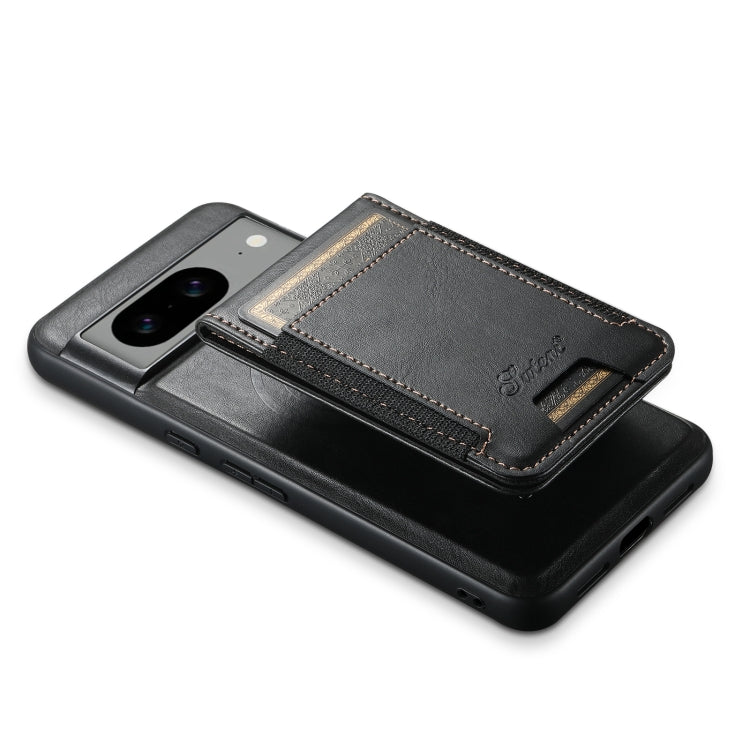 For Google Pixel 8 Suteni H17 Oil Eax Leather Detachable Wallet Phone Case(Black) - Google Cases by Suteni | Online Shopping South Africa | PMC Jewellery | Buy Now Pay Later Mobicred