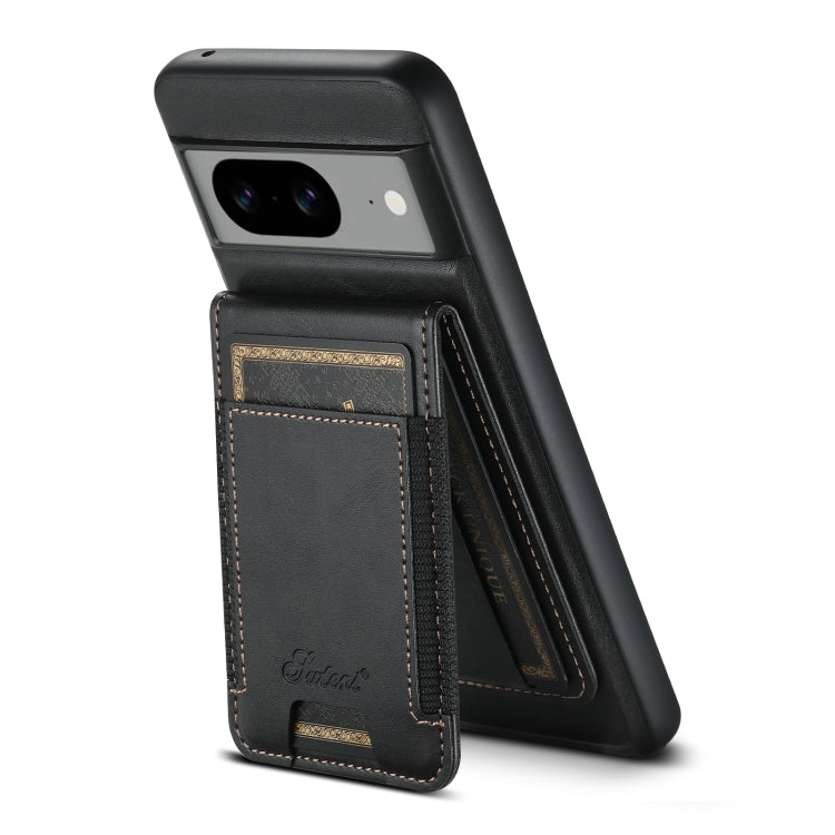 For Google Pixel 7 Pro Suteni H17 Oil Eax Leather Detachable Wallet Phone Case(Black) - Google Cases by Suteni | Online Shopping South Africa | PMC Jewellery | Buy Now Pay Later Mobicred