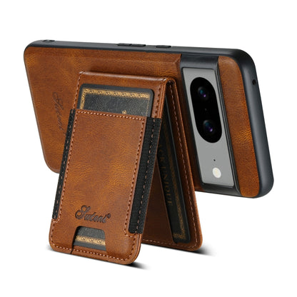 For Google Pixel 7 Suteni H17 Oil Eax Leather Detachable Wallet Phone Case(Brown) - Google Cases by Suteni | Online Shopping South Africa | PMC Jewellery | Buy Now Pay Later Mobicred