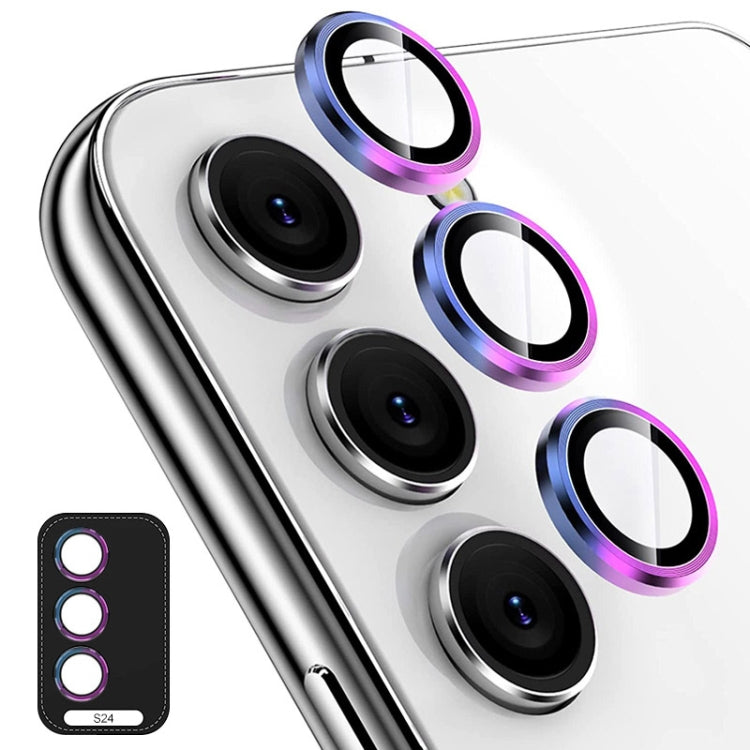 For Samsung Galaxy S24 5G ENKAY Hat-Prince 9H Rear Camera Lens Aluminium Alloy Tempered Glass Film(Colorful) - Galaxy S24 5G Tempered Glass by ENKAY | Online Shopping South Africa | PMC Jewellery | Buy Now Pay Later Mobicred