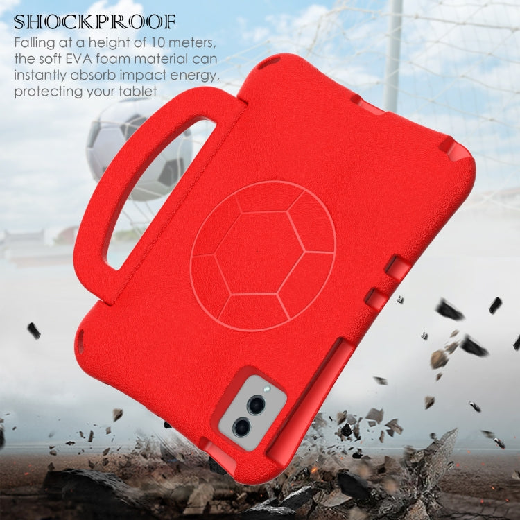 For Samsung Galaxy Tab S9 FE 11 X510 2023 Handle Football Shaped EVA Shockproof Tablet Case(Red) - Galaxy Tab S9 FE by PMC Jewellery | Online Shopping South Africa | PMC Jewellery | Buy Now Pay Later Mobicred