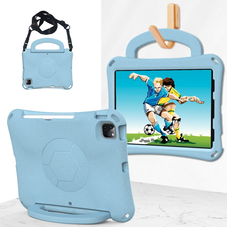 For iPad Pro 11 2024 Handle Football Shaped EVA Shockproof Tablet Case(Light Blue) - iPad Pro 11 2024 Cases by PMC Jewellery | Online Shopping South Africa | PMC Jewellery | Buy Now Pay Later Mobicred