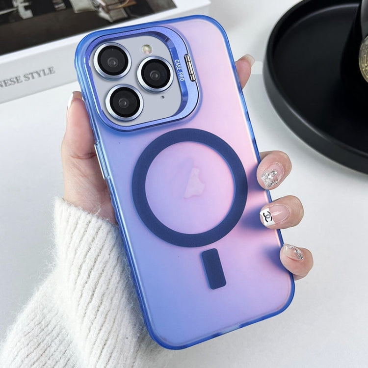 For iPhone 11 Pro Max MagSafe Lens Holder PC Hybrid TPU Phone Case(Blue) - iPhone 11 Pro Max Cases by PMC TechLife | Online Shopping South Africa | PMC TechLife
