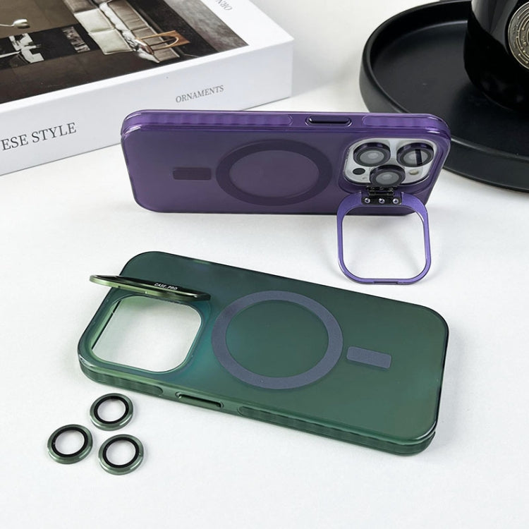 For iPhone 13 Pro MagSafe Lens Holder PC Hybrid TPU Phone Case(Purple) - iPhone 13 Pro Cases by PMC Jewellery | Online Shopping South Africa | PMC Jewellery