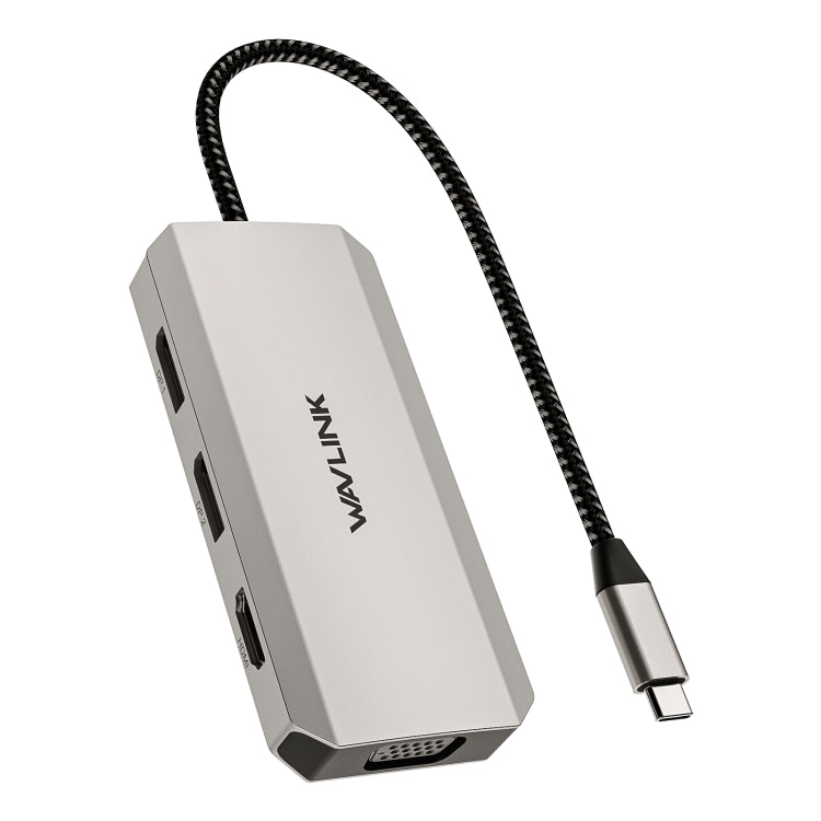 WAVLINK WL-UMD305 7 in 1 4K DP / HDMI Quard Display USB-C Hub Dock Multi-port Adapter - USB HUB by WAVLINK | Online Shopping South Africa | PMC Jewellery | Buy Now Pay Later Mobicred