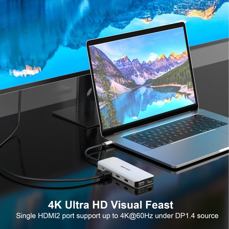 WAVLINK WL-UMD301 12 in 1 Multi-port Adapter 2*HDMI+1*VGA Triple Display USB-C Hub Dock - USB HUB by WAVLINK | Online Shopping South Africa | PMC Jewellery | Buy Now Pay Later Mobicred