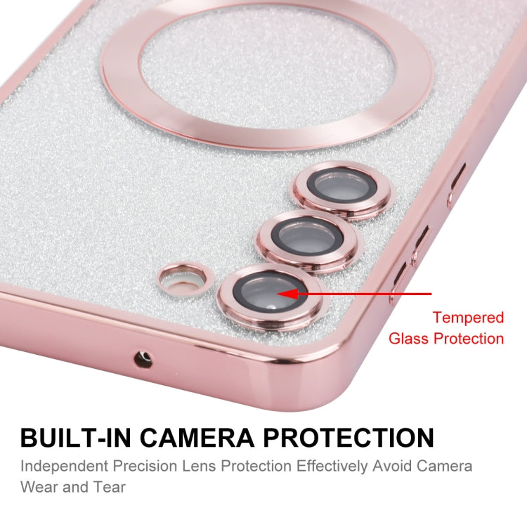 For Samsung Galaxy S24 5G ENKAY Hat-Prince Magnetic Glitter Plated TPU Phone Case with Lens Film(Silver) - Galaxy S24 5G Cases by ENKAY | Online Shopping South Africa | PMC Jewellery | Buy Now Pay Later Mobicred