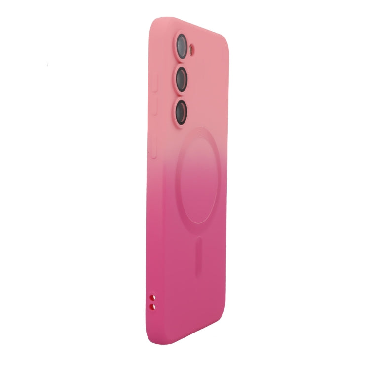 For Samsung Galaxy S25+ 5G ENKAY Hat-Prince MagSafe Rainbow Gradient Silicone Phone Case with Lens Film(Pink Rose) - Galaxy S25+ 5G Cases by ENKAY | Online Shopping South Africa | PMC Jewellery | Buy Now Pay Later Mobicred