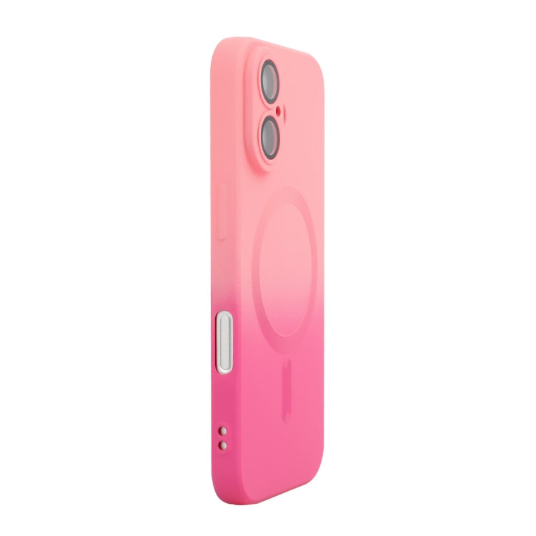 For iPhone 16 Plus ENKAY Hat-Prince MagSafe Rainbow Gradient Silicone Phone Case with Lens Film(Pink Rose) - iPhone 16 Plus Cases by ENKAY | Online Shopping South Africa | PMC Jewellery | Buy Now Pay Later Mobicred