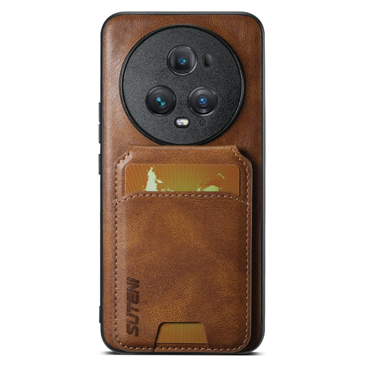 For Honor Magic6 Pro Suteni H02 Leather Wallet Stand Back Phone Case(Brown) - Honor Cases by Suteni | Online Shopping South Africa | PMC Jewellery | Buy Now Pay Later Mobicred