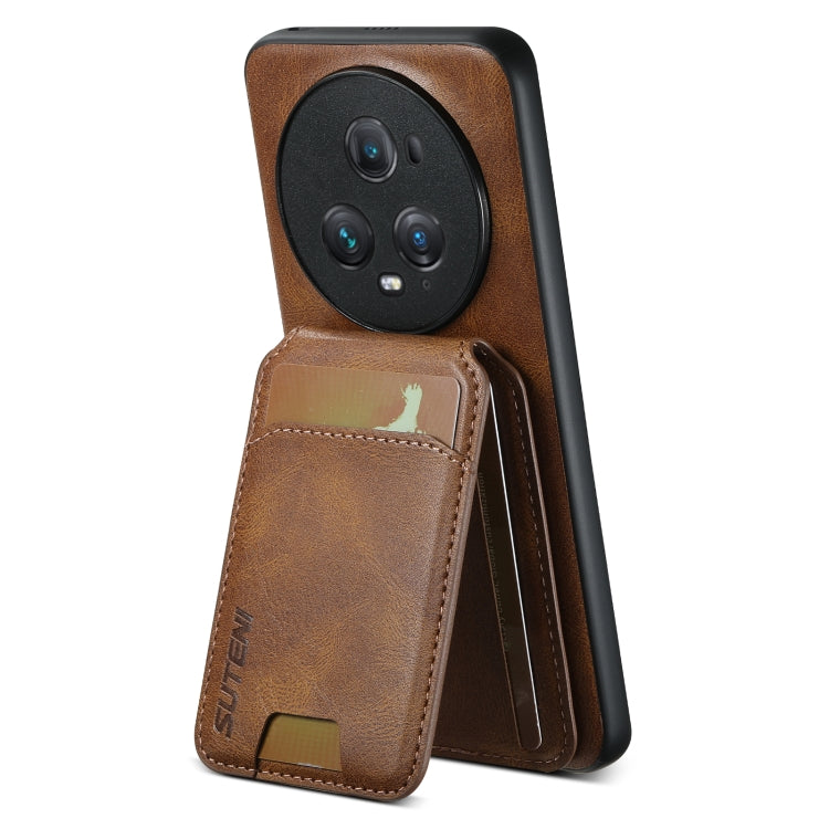 For Honor Magic6 Pro Suteni H02 Leather Wallet Stand Back Phone Case(Brown) - Honor Cases by Suteni | Online Shopping South Africa | PMC Jewellery | Buy Now Pay Later Mobicred