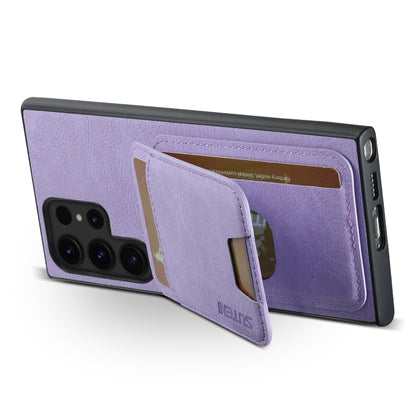 For Samsung Galaxy S24 Ultra 5G Suteni H02 Litchi Leather Card Wallet Stand Back Phone Case(Purple) - Galaxy S24 Ultra 5G Cases by Suteni | Online Shopping South Africa | PMC Jewellery | Buy Now Pay Later Mobicred