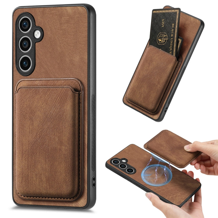 For Samsung Galaxy S23 FE 5G Retro Leather Card Bag Magnetic Phone Case(Brown) - Galaxy S23 FE 5G Cases by PMC Jewellery | Online Shopping South Africa | PMC Jewellery