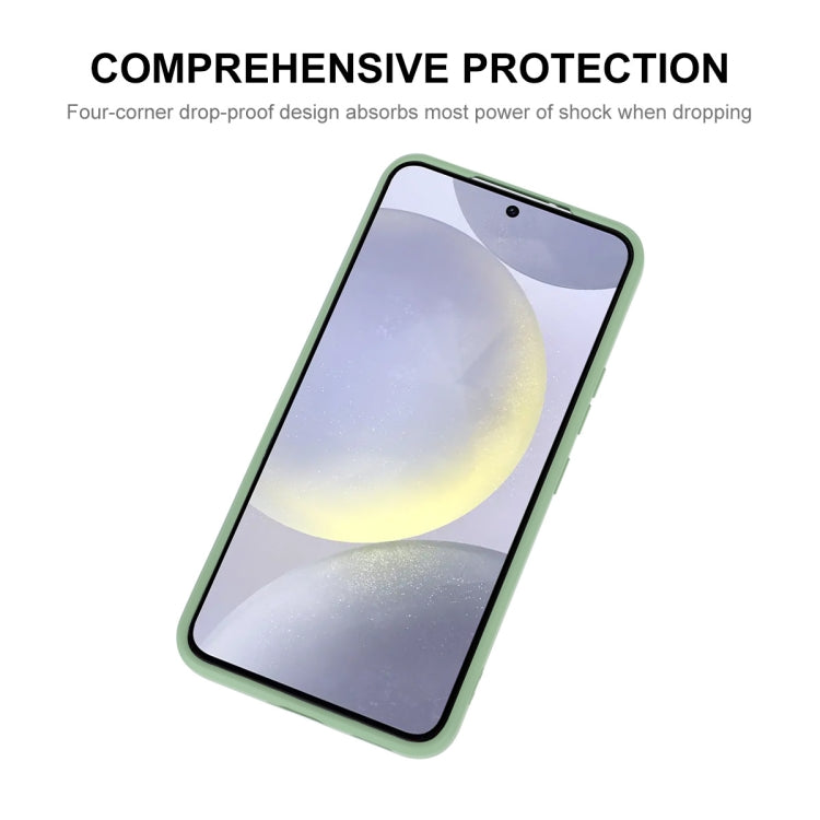 For Samsung Galaxy S25 5G ENKAY Liquid Silicone Soft Shockproof Phone Case(Light Green) - Galaxy S25 5G Cases by ENKAY | Online Shopping South Africa | PMC Jewellery | Buy Now Pay Later Mobicred