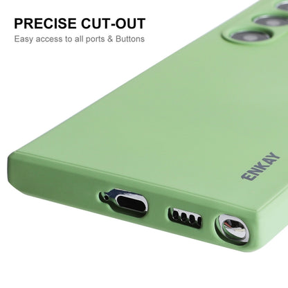 For Samsung Galaxy S25 Ultra 5G ENKAY Liquid Silicone Soft Shockproof Phone Case(Light Green) - Galaxy S25 Ultra 5G Cases by ENKAY | Online Shopping South Africa | PMC Jewellery | Buy Now Pay Later Mobicred