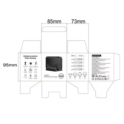 GaN PD100W Type-C x 3 + USB x 3 Multi Port Laptop Adapter, Plug Size:US Plug - Universal Power Adapter by PMC Jewellery | Online Shopping South Africa | PMC Jewellery | Buy Now Pay Later Mobicred