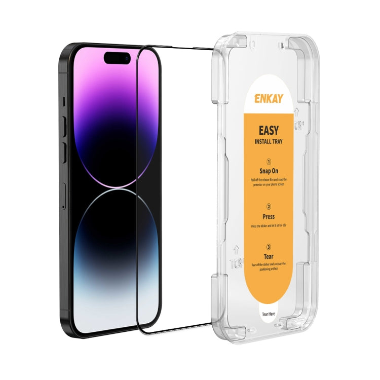 For iPhone 14 Pro Max ENKAY Easy Install High Alumina Silicon Full Glass Film - iPhone 14 Pro Max Tempered Glass by ENKAY | Online Shopping South Africa | PMC Jewellery