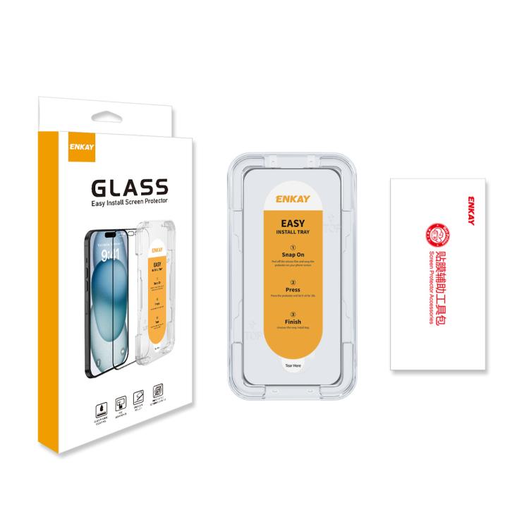 For iPhone 15 Pro Max ENKAY Easy Install High Alumina Silicon Full Glass Film - iPhone 15 Pro Max Tempered Glass by ENKAY | Online Shopping South Africa | PMC Jewellery | Buy Now Pay Later Mobicred