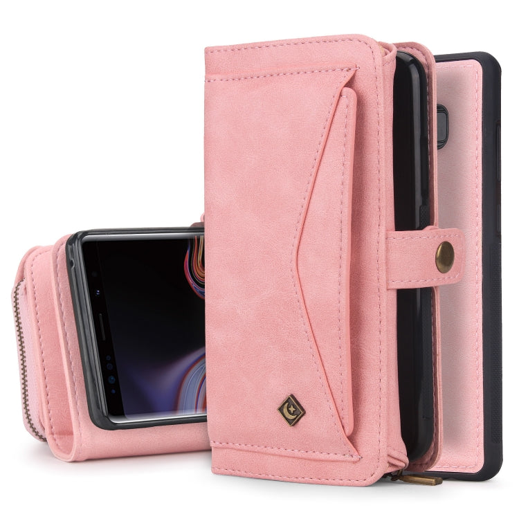 For Samsung Galaxy Note9 Multi-functional Zipper Wallet Leather Phone Case(Pink) - Galaxy Phone Cases by PMC TechLife | Online Shopping South Africa | PMC TechLife