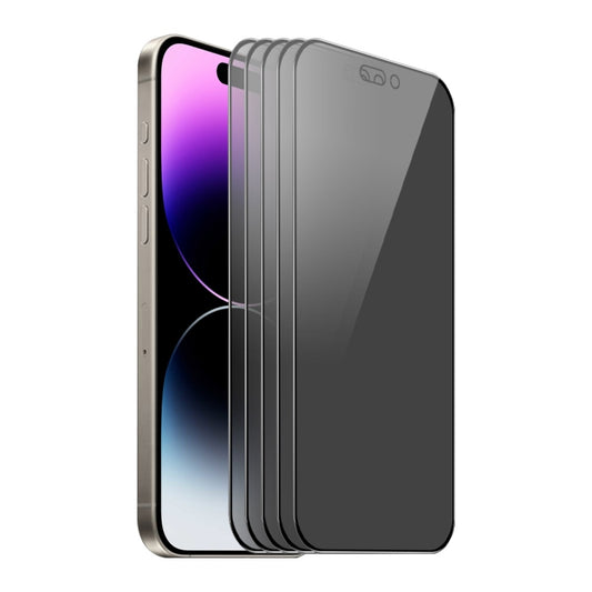 For iPhone 14 Pro Max 5pcs ENKAY Hat-Prince 360 Degree Anti-peeping Privacy Full Screen Tempered Glass Film - iPhone 14 Pro Max Tempered Glass by ENKAY | Online Shopping South Africa | PMC Jewellery | Buy Now Pay Later Mobicred