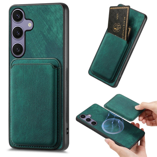 For Samsung Galaxy S25+ 5G Retro Leather Card Bag Magnetic Phone Case(Green) - Galaxy S25+ 5G Cases by PMC Jewellery | Online Shopping South Africa | PMC Jewellery | Buy Now Pay Later Mobicred