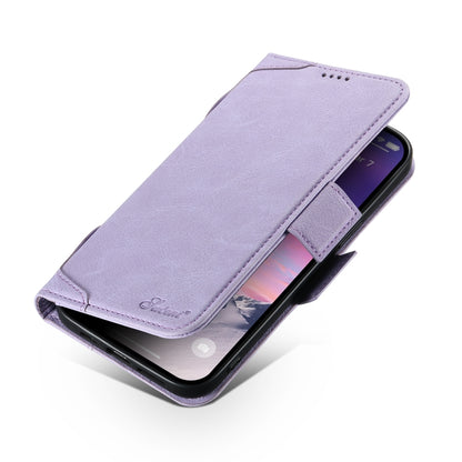 For iPhone 14 SUTENI J07 Multifunctional Horizontal Flip Magsafe Leather Phone Case(Purple) - iPhone 14 Cases by Suteni | Online Shopping South Africa | PMC Jewellery | Buy Now Pay Later Mobicred